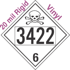 Poison Toxic Class 6.1 UN3422 20mil Rigid Vinyl DOT Placard