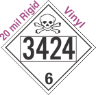 Poison Toxic Class 6.1 UN3424 20mil Rigid Vinyl DOT Placard
