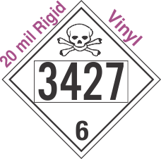 Poison Toxic Class 6.1 UN3427 20mil Rigid Vinyl DOT Placard