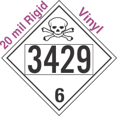 Poison Toxic Class 6.1 UN3429 20mil Rigid Vinyl DOT Placard