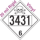Poison Toxic Class 6.1 UN3431 20mil Rigid Vinyl DOT Placard