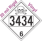 Poison Toxic Class 6.1 UN3434 20mil Rigid Vinyl DOT Placard