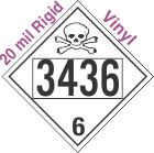 Poison Toxic Class 6.1 UN3436 20mil Rigid Vinyl DOT Placard