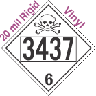 Poison Toxic Class 6.1 UN3437 20mil Rigid Vinyl DOT Placard