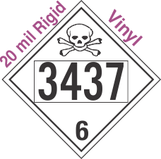 Poison Toxic Class 6.1 UN3437 20mil Rigid Vinyl DOT Placard