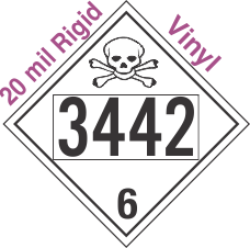 Poison Toxic Class 6.1 UN3442 20mil Rigid Vinyl DOT Placard