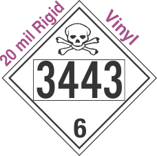 Poison Toxic Class 6.1 UN3443 20mil Rigid Vinyl DOT Placard