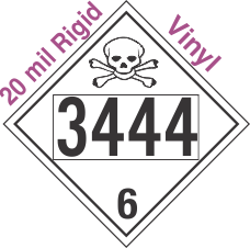 Poison Toxic Class 6.1 UN3444 20mil Rigid Vinyl DOT Placard
