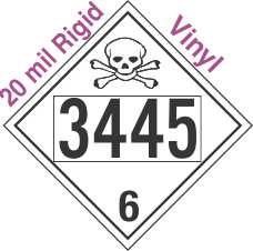 Poison Toxic Class 6.1 UN3445 20mil Rigid Vinyl DOT Placard