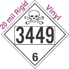 Poison Toxic Class 6.1 UN3449 20mil Rigid Vinyl DOT Placard