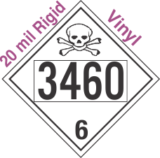 Poison Toxic Class 6.1 UN3460 20mil Rigid Vinyl DOT Placard