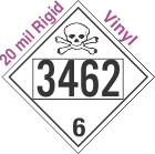 Poison Toxic Class 6.1 UN3462 20mil Rigid Vinyl DOT Placard