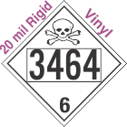 Poison Toxic Class 6.1 UN3464 20mil Rigid Vinyl DOT Placard