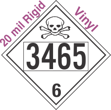 Poison Toxic Class 6.1 UN3465 20mil Rigid Vinyl DOT Placard