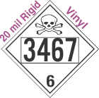 Poison Toxic Class 6.1 UN3467 20mil Rigid Vinyl DOT Placard