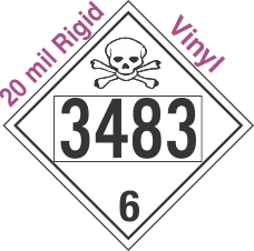 Poison Toxic Class 6.1 UN3483 20mil Rigid Vinyl DOT Placard