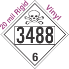 Poison Toxic Class 6.1 UN3488 20mil Rigid Vinyl DOT Placard