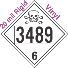 Poison Toxic Class 6.1 UN3489 20mil Rigid Vinyl DOT Placard