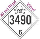 Poison Toxic Class 6.1 UN3490 20mil Rigid Vinyl DOT Placard