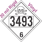 Poison Toxic Class 6.1 UN3493 20mil Rigid Vinyl DOT Placard