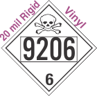 Poison Toxic Class 6.1 UN9206 20mil Rigid Vinyl DOT Placard