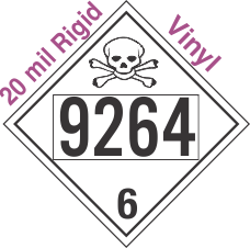 Poison Toxic Class 6.1 UN9264 20mil Rigid Vinyl DOT Placard