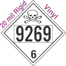 Poison Toxic Class 6.1 UN9269 20mil Rigid Vinyl DOT Placard