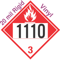 Combustible Class 3 UN1110 20mil Rigid Vinyl DOT Placard