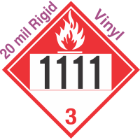 Combustible Class 3 UN1111 20mil Rigid Vinyl DOT Placard