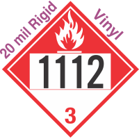 Combustible Class 3 UN1112 20mil Rigid Vinyl DOT Placard