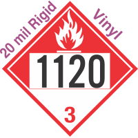 Combustible Class 3 UN1120 20mil Rigid Vinyl DOT Placard