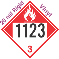 Combustible Class 3 UN1123 20mil Rigid Vinyl DOT Placard