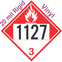 Combustible Class 3 UN1127 20mil Rigid Vinyl DOT Placard