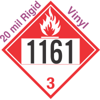 Combustible Class 3 UN1161 20mil Rigid Vinyl DOT Placard