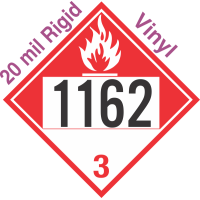 Combustible Class 3 UN1162 20mil Rigid Vinyl DOT Placard