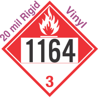 Combustible Class 3 UN1164 20mil Rigid Vinyl DOT Placard