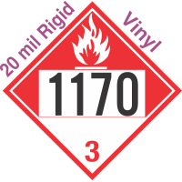 Combustible Class 3 UN1170 20mil Rigid Vinyl DOT Placard