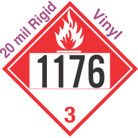 Combustible Class 3 UN1176 20mil Rigid Vinyl DOT Placard