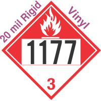 Combustible Class 3 UN1177 20mil Rigid Vinyl DOT Placard