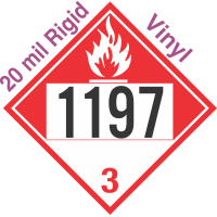 Combustible Class 3 UN1197 20mil Rigid Vinyl DOT Placard