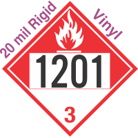 Combustible Class 3 UN1201 20mil Rigid Vinyl DOT Placard