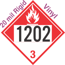 Combustible Class 3 UN1202 20mil Rigid Vinyl DOT Placard