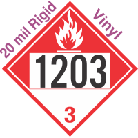 Combustible Class 3 UN1203 20mil Rigid Vinyl DOT Placard