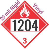 Combustible Class 3 UN1204 20mil Rigid Vinyl DOT Placard