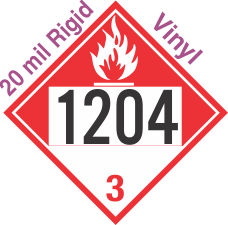 Combustible Class 3 UN1204 20mil Rigid Vinyl DOT Placard
