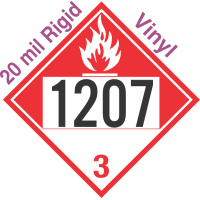 Combustible Class 3 UN1207 20mil Rigid Vinyl DOT Placard