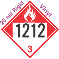 Combustible Class 3 UN1212 20mil Rigid Vinyl DOT Placard