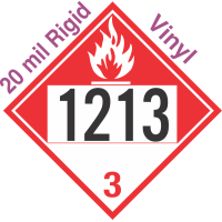 Combustible Class 3 UN1213 20mil Rigid Vinyl DOT Placard