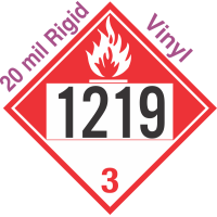 Combustible Class 3 UN1219 20mil Rigid Vinyl DOT Placard