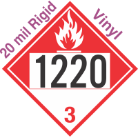 Combustible Class 3 UN1220 20mil Rigid Vinyl DOT Placard